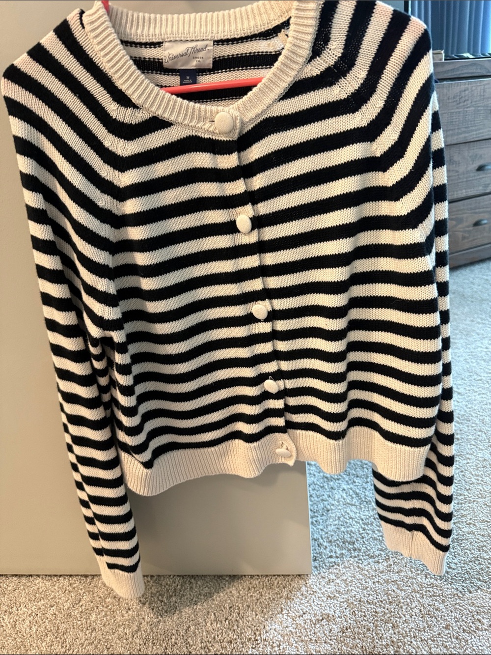 Target Black & White Striped Button-Front Cardigan